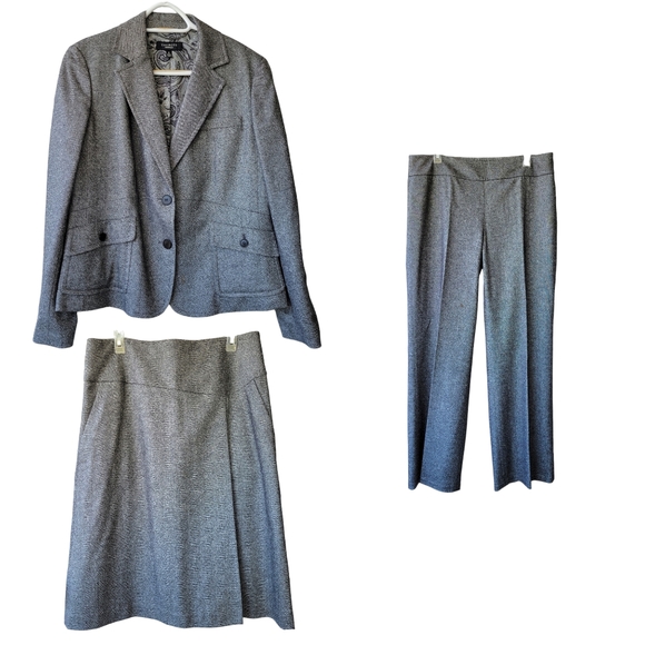 Talbots grey wool blend tweed jacket blazer 2-button single-breasted lined 12 - Picture 15 of 16